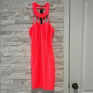 Charlotte Russe Vibrant Pink Backless Dress